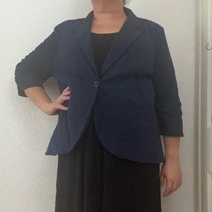 ModCloth Esley Lined Blazer Button Ruched Sleeves - Plus Size 2XL